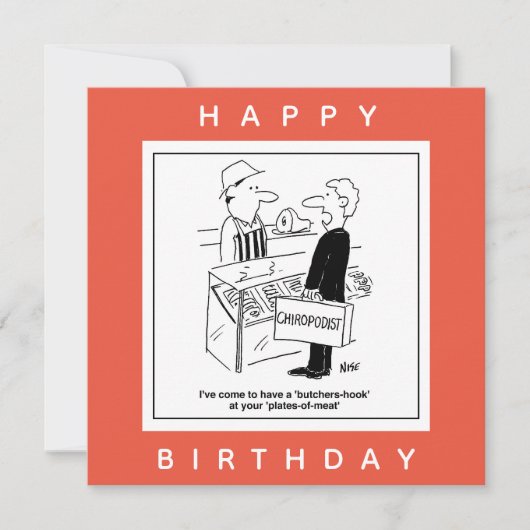 Butcher & Chiropodist Cockney Slang Cartoon Kaart (Voorkant)