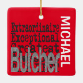Butcher Extraordinaire CUSTOM Keramisch Ornament (Achterkant)