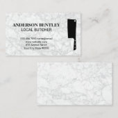 Butcher Knife | Achtergrond witte marmer Visitekaartje (Voorkant / Achterkant)