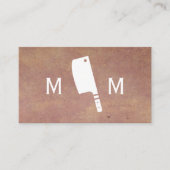 Butcher Knife Monogram | Achtergrond textiel Visitekaartje (Voorkant)