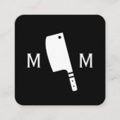 Butcher Knife Monogram Vierkante Visitekaartje (Voorkant)