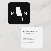 Butcher Knife Monogram Vierkante Visitekaartje (Voorkant / Achterkant)