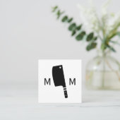 Butcher Knife Monogram Vierkante Visitekaartje (Staand voorkant)