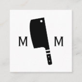 Butcher Knife Monogram Vierkante Visitekaartje (Voorkant)
