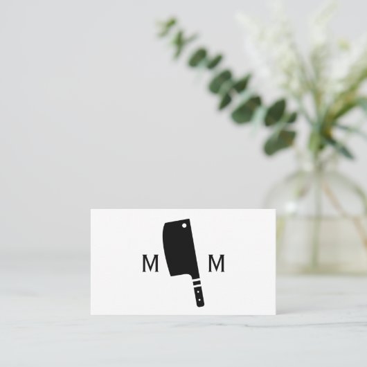 Butcher Knife Monogram Visitekaartje (Staand voorkant)