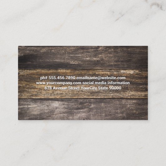 Butcher Knives Animals Logo | Metaal Hout BBQ Visitekaartje (Achterkant)