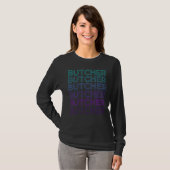 Butcher Meat Cleaver Retro T-shirt (Voorkant volledig)
