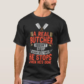 Butcher Meat Cutter Knife Shop Butchery T-shirt (Voorkant)