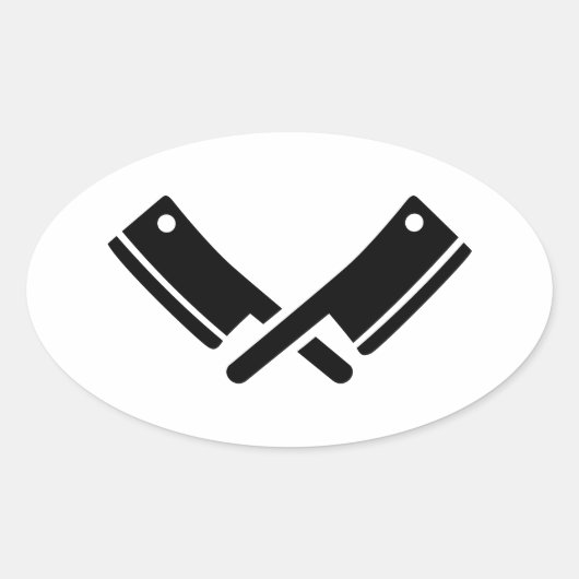 Butcher-messen slim ovale sticker (Voorkant)