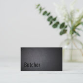 Butcher Modern Bold Text Elegant Dark Minimalist Visitekaartje (Staand voorkant)
