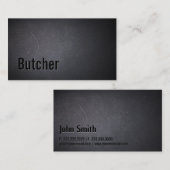 Butcher Modern Bold Text Elegant Dark Minimalist Visitekaartje (Voorkant / Achterkant)