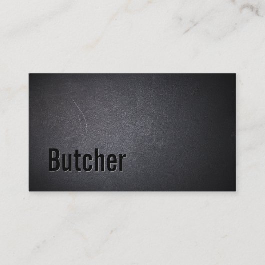 Butcher Modern Bold Text Elegant Dark Minimalist Visitekaartje (Voorkant)