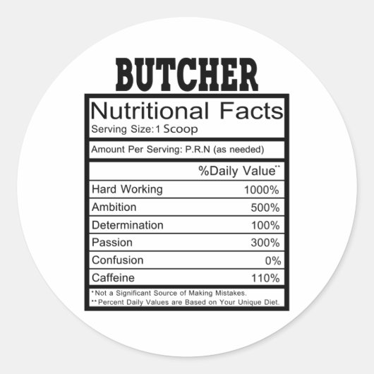 Butcher Ronde Sticker (Voorkant)