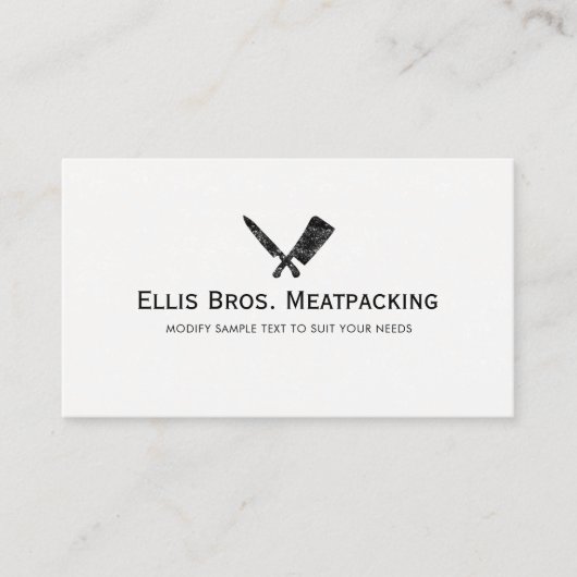 Butcher Shop Knife and Meat Cleaver Logo Visitekaartje (Voorkant)