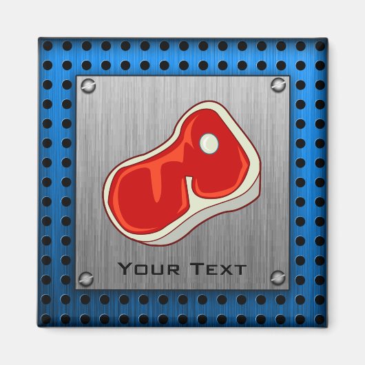 Butcher Steak, geborsteld voor metaal Magneet (Voorkant)