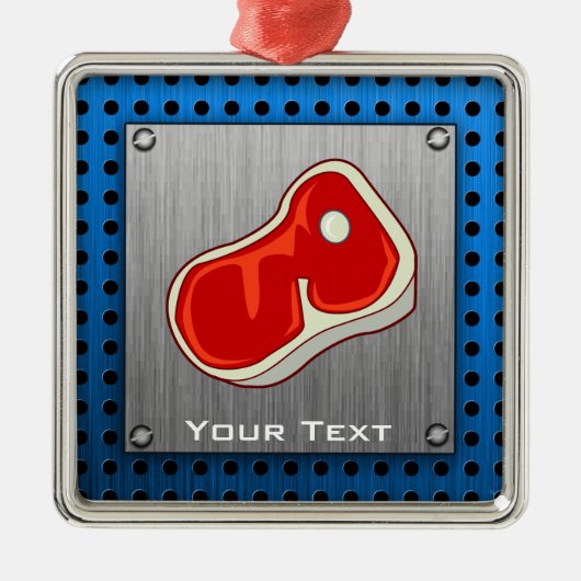 Butcher Steak, geborsteld voor metaal Metalen Ornament (Voorkant)