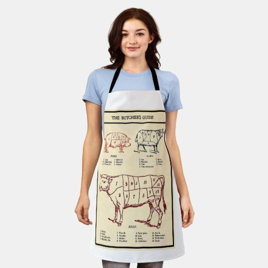 Butcher's Guide c. 1924 Schort (Gedragen)