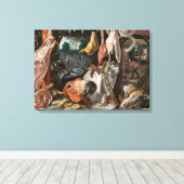Butcher's Stall (van Pieter Aertsen) Canvas Afdruk (Insitu (Houten vloer))