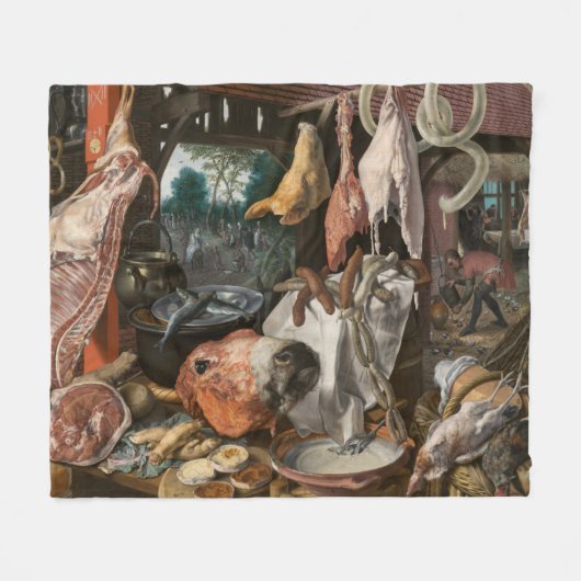 Butcher's Stall (van Pieter Aertsen) Fleece Deken (Voorkant (Horizontaal))