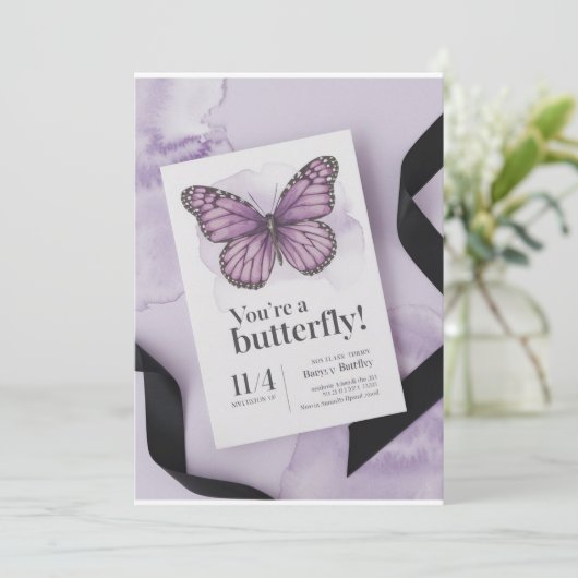 Butfu begin: Elegant Baby shower uitnodiging" Kaart (Staand voorkant)