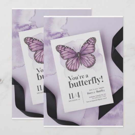 Butfu begin: Elegant Baby shower uitnodiging" Kaart (Voorkant / Achterkant)