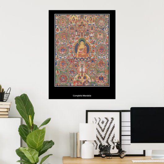 Buthanese Complete Mandala XIX Century Poster (Thuiskantoor)
