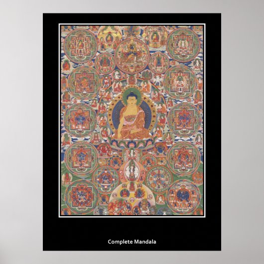 Buthanese Complete Mandala XIX-eeuwse Poster (Voorkant)