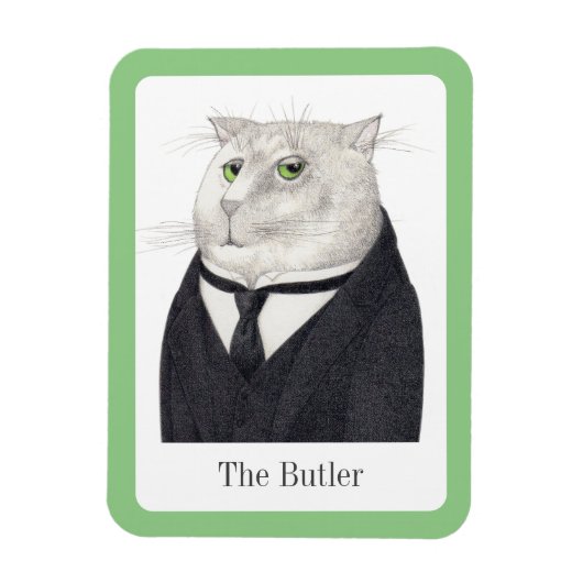 BUTLER CAT 3x4 flexibele magneet + tekst (Verticaal)
