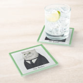 BUTLER CAT Glass Drink Onderzetter + Tekst (Schuin)