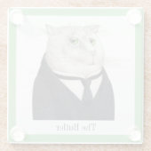 BUTLER CAT Glass Drink Onderzetter + Tekst (Achterkant)
