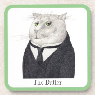 BUTLER CAT Hard Plastic Onderzetters + Tekst