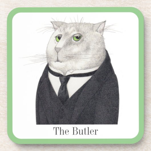 BUTLER CAT Hard Plastic Onderzetters + Tekst (Voorkant)