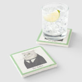 BUTLER CAT Marmeren Steen Onderzetter + Tekst (Zijkant)