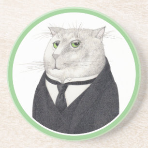 BUTLER CAT Round Sandstone-Onderzetter Zandsteen Onderzetter