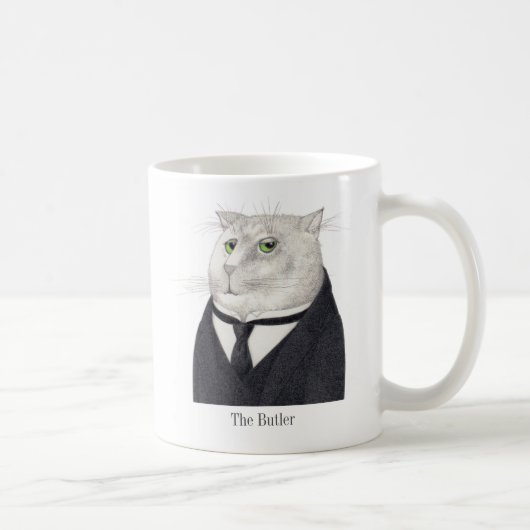 BUTLER CAT Witte Mok + Tekst (Rechts)
