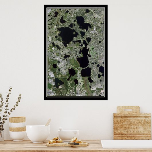 Butler chain of Lakes Florida Satellite Poster Map (Keuken)