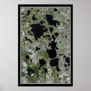 Butler chain of Lakes Florida Satellite Poster Map