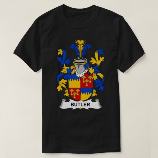 Butler Coat of Arms Family Crest  T-shirt (Design voorkant)