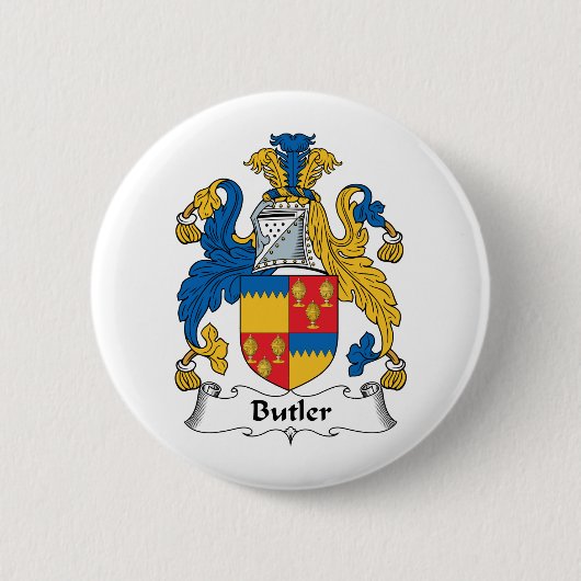 Butler Family Crest Ronde Button 5,7 Cm (Voorkant)