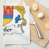 Butler Family Crest Theedoek (Quarter Fold)