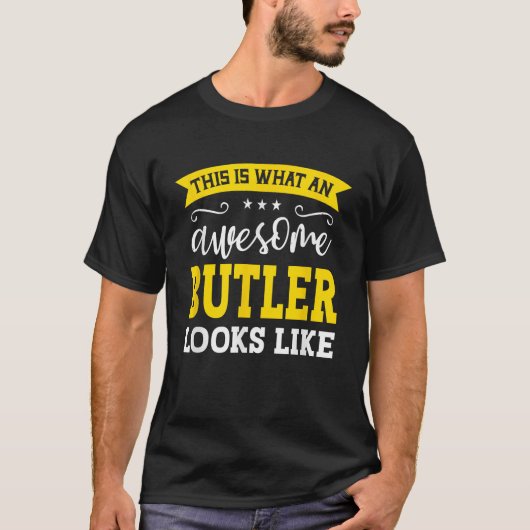 Butler Functie Medewerker Grappige arbeider beroep T-shirt (Voorkant)