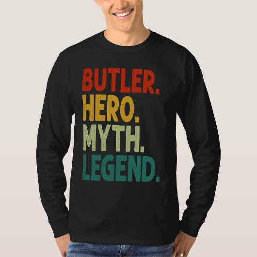 Butler Hero Myth Legend Vintage Butler T-shirt (Voorkant)