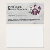 Butler met serveerschaal | Huisdiensten Visitekaartje (Voorkant /achterkant)