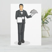 Butler of Waiter Serving Tray of Food (Staand voorkant)