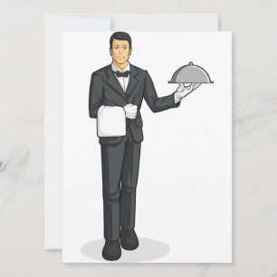 Butler of Waiter Serving Tray of Food