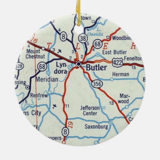 Butler PA Keramisch Ornament (Achterkant)