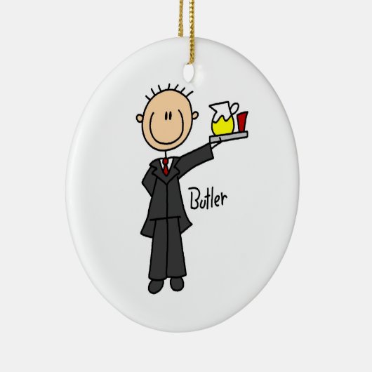 Butler Stick Figuur Keramisch Ornament (Rechts)