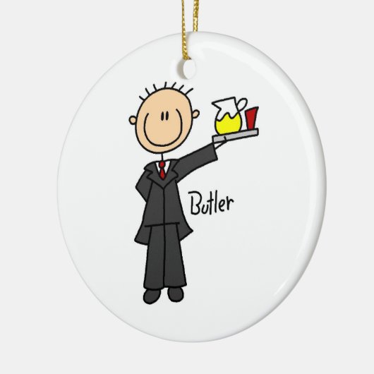 Butler Stick Figuur Keramisch Ornament (Links)