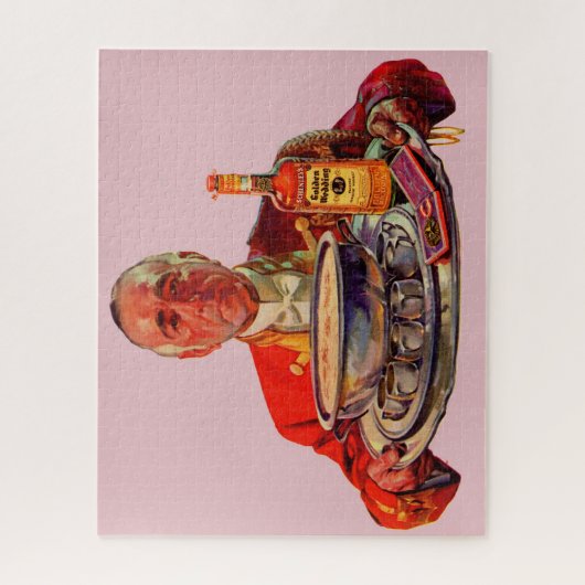 Butler uit 1937 met lade en Golden Wedding whiskey Legpuzzel (Verticaal)