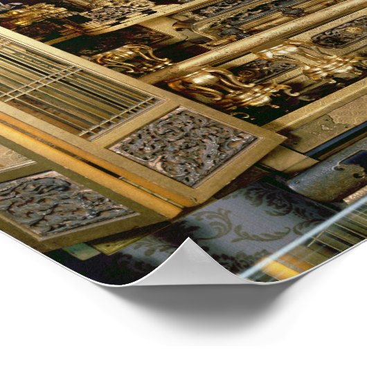 Butsudan uit een Damio's paleis in Kyoto Poster (Hoek)